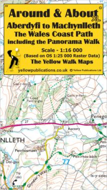 Aberdyfi to Machynlleth, The Wales Coast Path, including the Panorama Walk 'XL' Walking Map