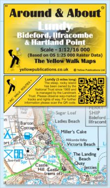 Lundy Walking Map including Bideford, Ilfracombe & Hartland Point