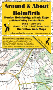 Holme Valley Circular Walk Map, Holmfirth, Honley, Holmbridge & Hade Edge