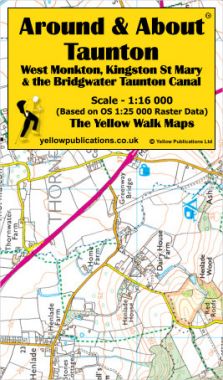 Taunton, West Monkton, Kingston St Mary & the Bridgewater Taunton Canal Walking Map