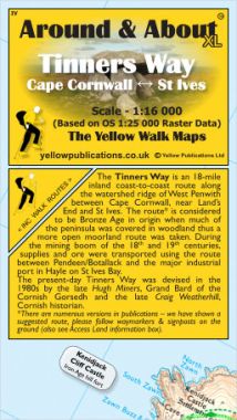 Tinners Way: Cape Cornwall to St Ives 'XL' Walking Map