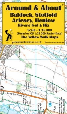 Baldock, Stotfold, Arlesley, Henlow, Rivers Ivel & Hiz Walking Map
