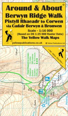 Berwyn Ridge Walk, Pistyll Rhaeadr to Corwen via Cadair Berwyn & Bronwen Walking Map