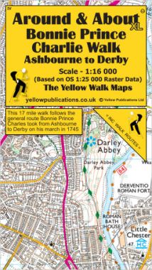Bonnie Prince Charlie Walk, Ashbourne to Derby 'XL' Walking Map
