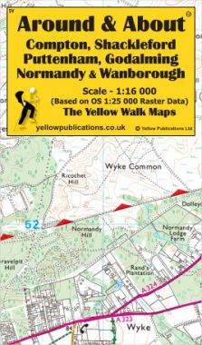 Compton, Shackleford, Puttenham, Godalming, Normandy & Wanborough Walking Map