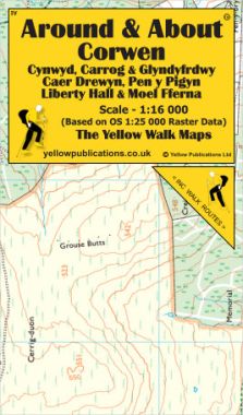 Corwen, Cynwyd, Carrog & Glyndyfrdwy, Caer Drewyn, Pen y Pigyn, Liberty Hall & Moel Fferna Walking Map