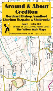 Crediton, Morchard Bishop, Sandford, Cheriton Fitzpaine & Shobrooke Walking Map
