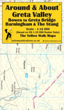 Greta Valley, Bowes to Greta Bridge, Barningham & The Stang Walking Map