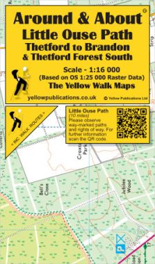 Little Ouse Path Walking Map: Thetford to Brandon & Thetford Forest South
