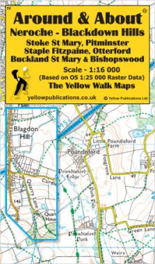 Neroche - Blackdown Hills, Stoke St Mary, Pitminster, Staple Fitzpaine, Otterford, Buckland St Mary & Bishopswood Walking Map
