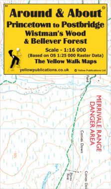 Princetown to Postbridge, Wistman's Wood & Bellever Forest Walking Map