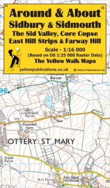 Sidbury & Sidmouth, the Sid Valley, Core Copse, East Hill Strips & Farway Hill Walking Map