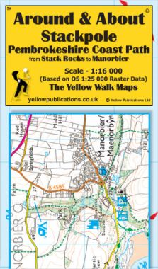 Stackpole, Pembrokeshire Coast Path, Stack Rocks to Manorbier Walking Map