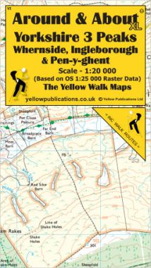 Yorkshire 3 Peaks 'XL' route map, 2026 High-Resolution, Whernside, Ingleborough & Pen-y-Ghent