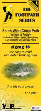 South West Coast Path 12: Veryan to Fowey Walking Map