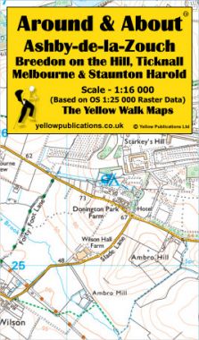 Ashby-de-la-Zouch, Breedon on the Hill, Melbourne, Staunton Harold & Ticknall Walking Map