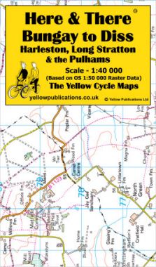 Bungay to Diss, Harleston, Long Stratton & Pulhams Cycling Map