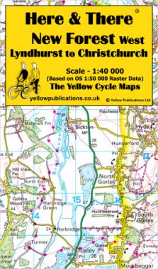 New Forest West: Lyndhurst to Christchurch Cycling Map