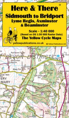 Sidmouth to Bridport, Lyme Regis, Axminster & Beaminster Cycling Map