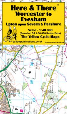 Worcester to Evesham, Upton upon Severn & Pershore Cycling Map