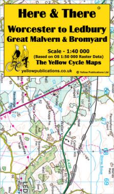 Worcester to Ledbury, Great Malvern & Bromyard Cycling Map