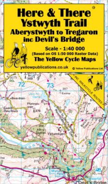 Ystwyth Trail, Aberystwyth to Tregaron, inc Devil's Bridge Cycling Map