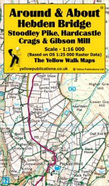 Hebden Bridge, Stoodley Pike, Hardcastle Crags & Gibson Mill Walking Map