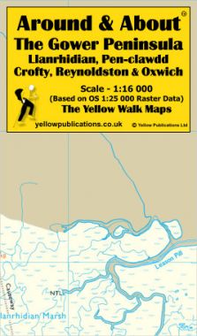 The Gower Peninsula: Llanrhidian, Pen-clawdd, Crofty, Reynoldston & Oxwich Walking Map