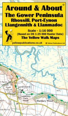 The Gower Peninsula: Rhossili, Port-Eynon, Llangennith & Llanmadoc Walking Map
