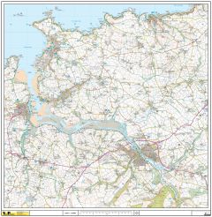 Wadebridge, Padstow, Polzeath, Rock & Port Isaac Wall Map - Encapsulated