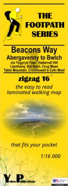 Beacons Way 1: Abergavenny to Bwlch Walking Map