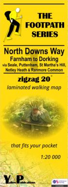 North Downs Way 1: Farnham to Dorking Walking Map