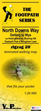 North Downs Way 4: Detling to Wye Walking Map
