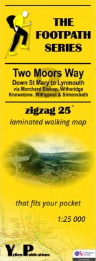 Two Moors Way 2: Down St Mary to Lynmouth Walking Map