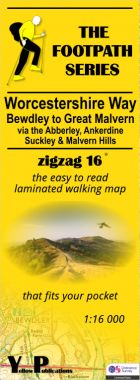 Worcestershire Way: Bewdley to Great Malvern Walking Map